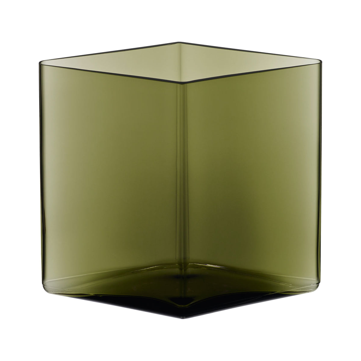 Ruutu maljakko 205x180mm sammaleenvihreä - Ruutu vase 205x180mm moss green