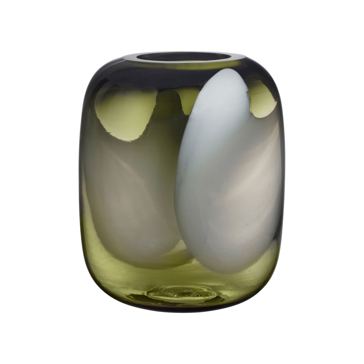 Blues Vase 200mm moosgrün/opal - Blues vase 200mm moss green/opal