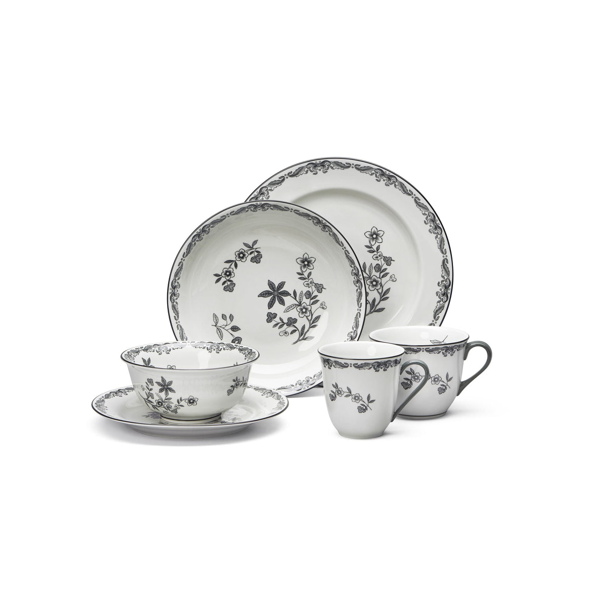 Ostindia Svart Tallrik djup 22cm - Ostindia Svart plate deep 22cm