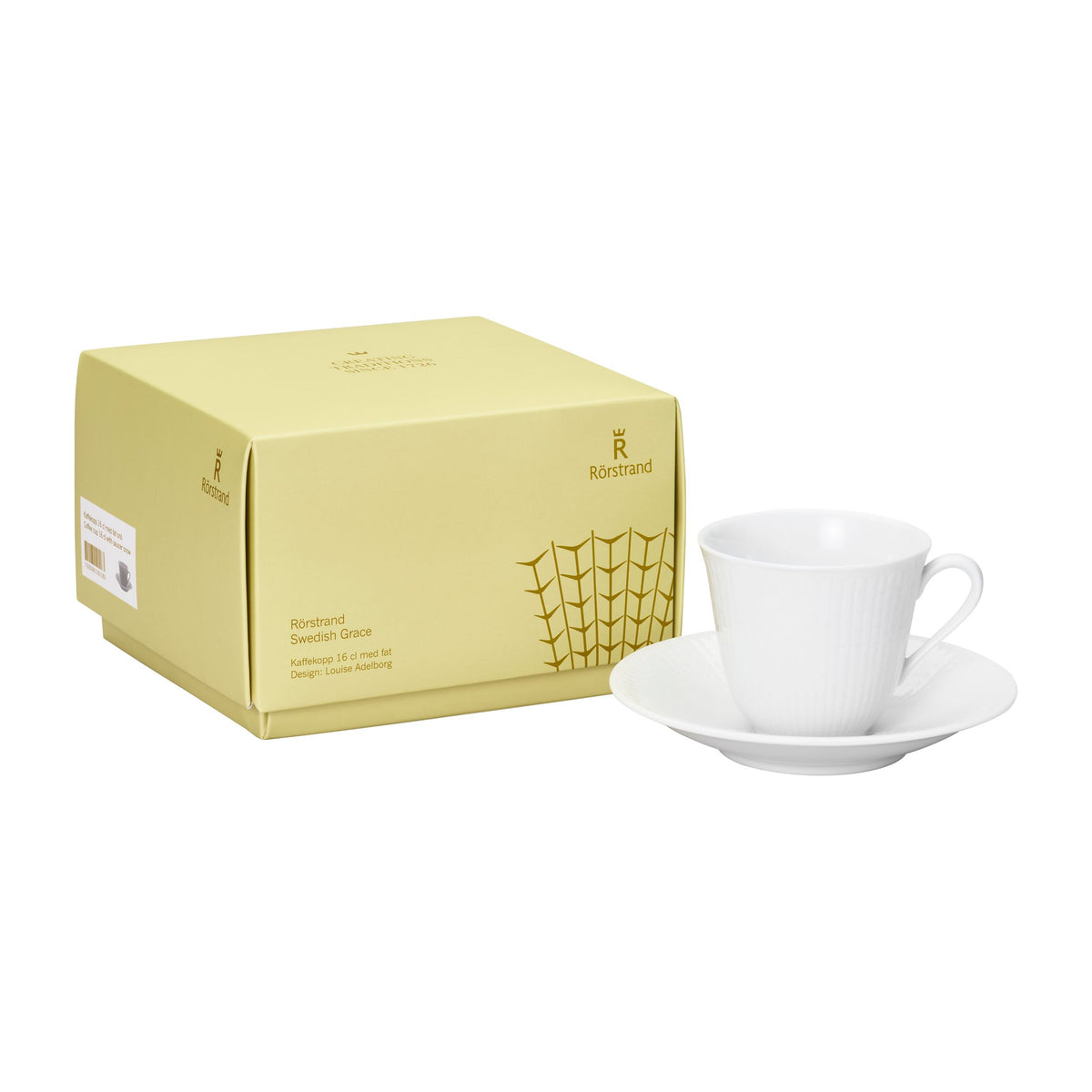 Swedish Grace kaffekopp 16cl + fat snö - SWGR coffee cup 16cl + saucer snow