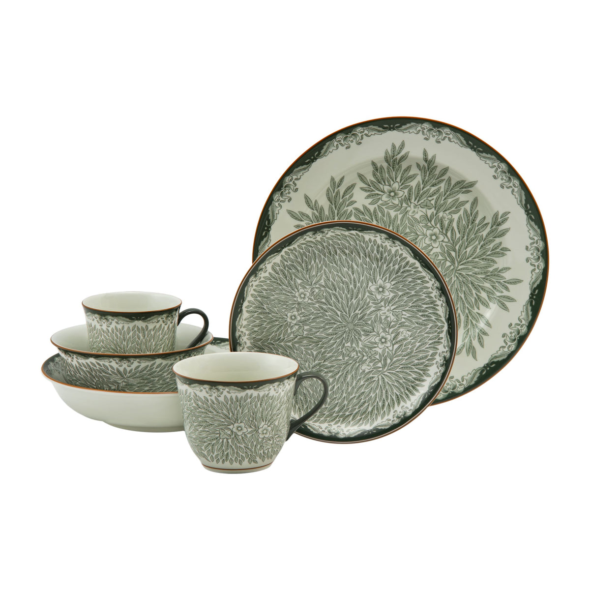 Ostindia Floris skål 50cl grön - Ostindia Floris bowl 50cl green