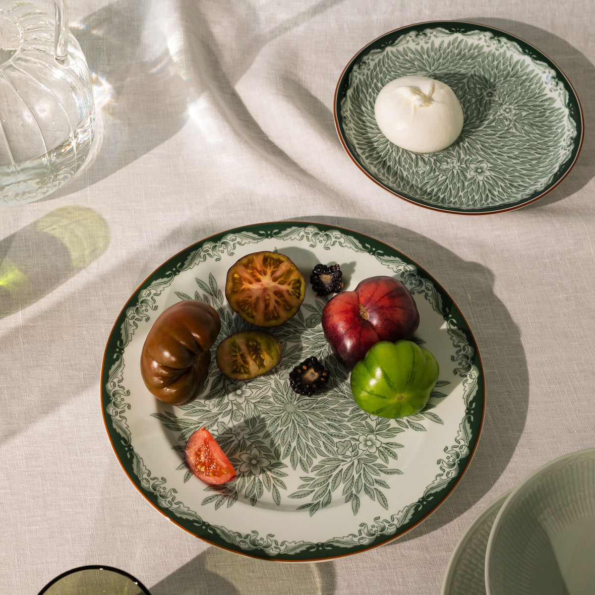 Ostindia Floris plate 20cm grön - Ostindia Floris plate 20cm green