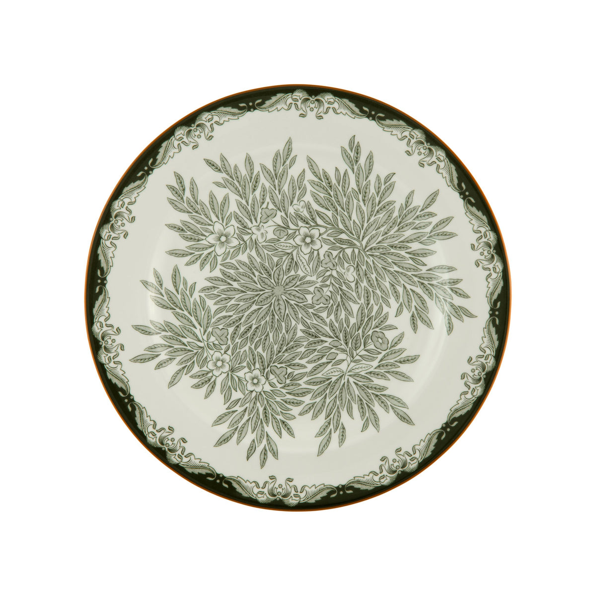 Ostindia Floris plate flat 27cm grön - Ostindia Floris plate 27cm green