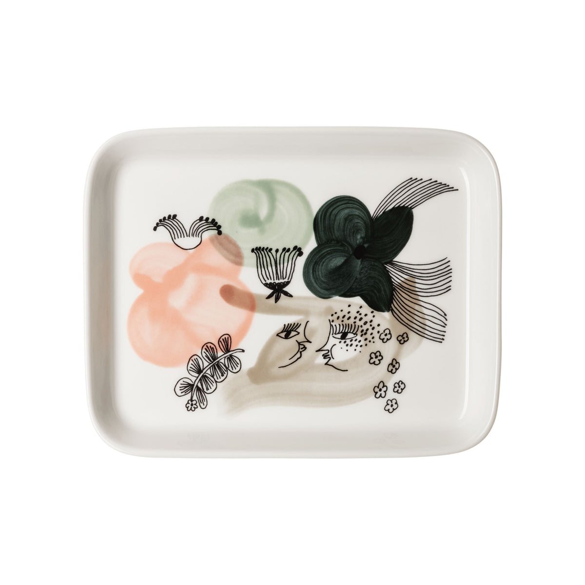 Kukkamaa plate 15x19cm green