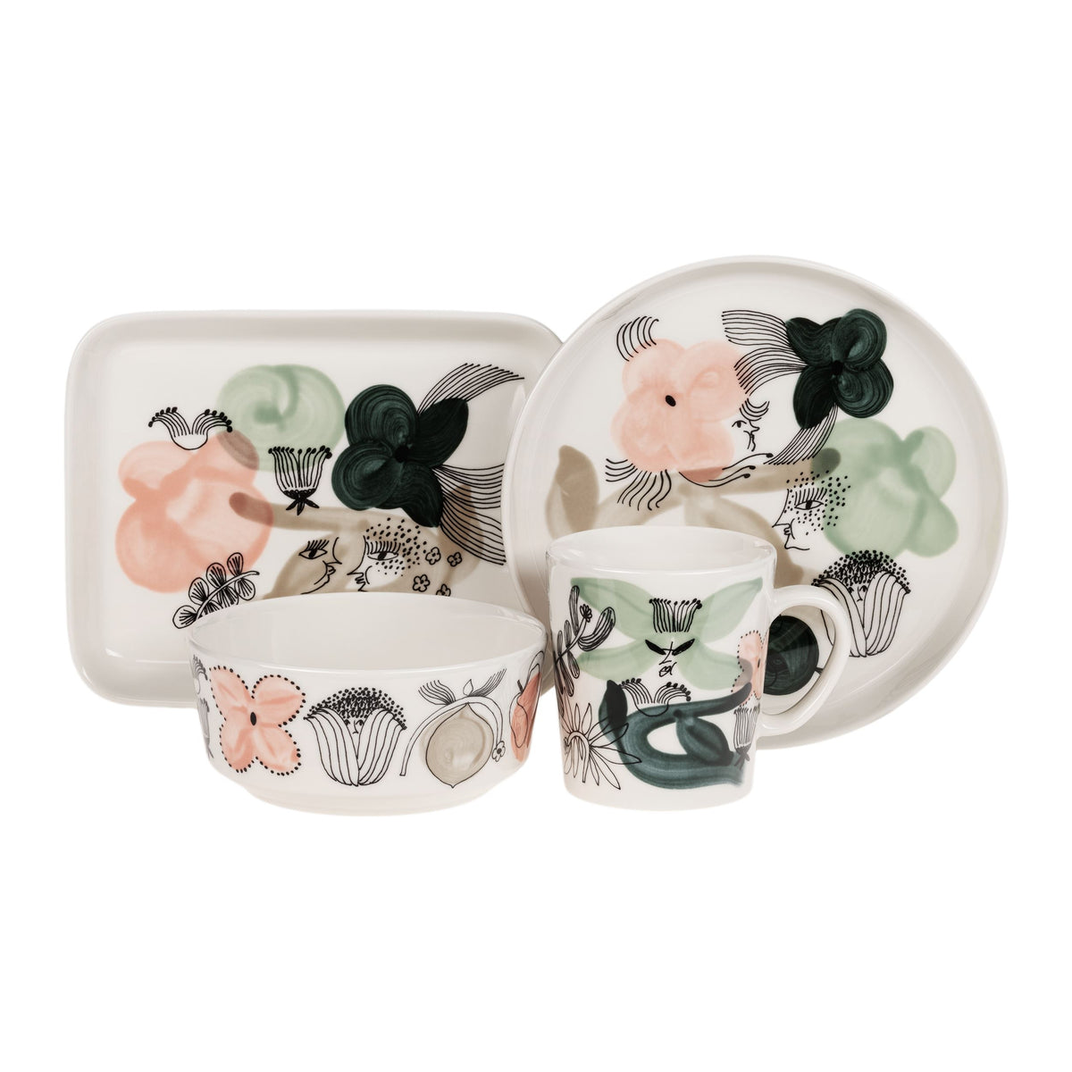 Kukkamaa plate 15x19cm green