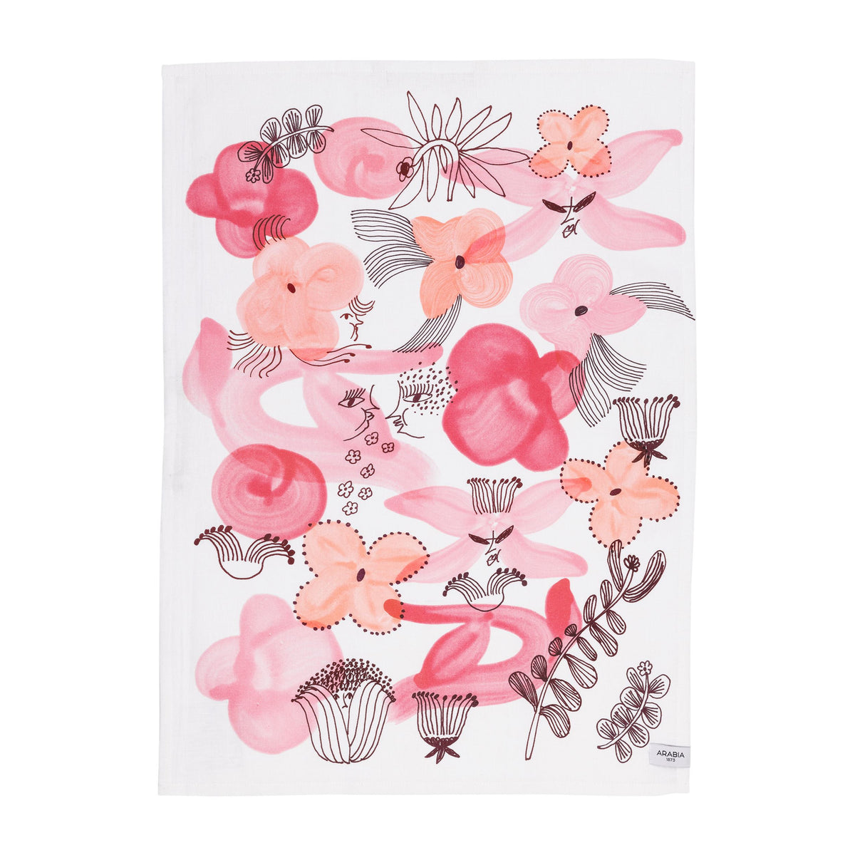 Kukkamaa teatowel 50x70cm Pink Ribbon