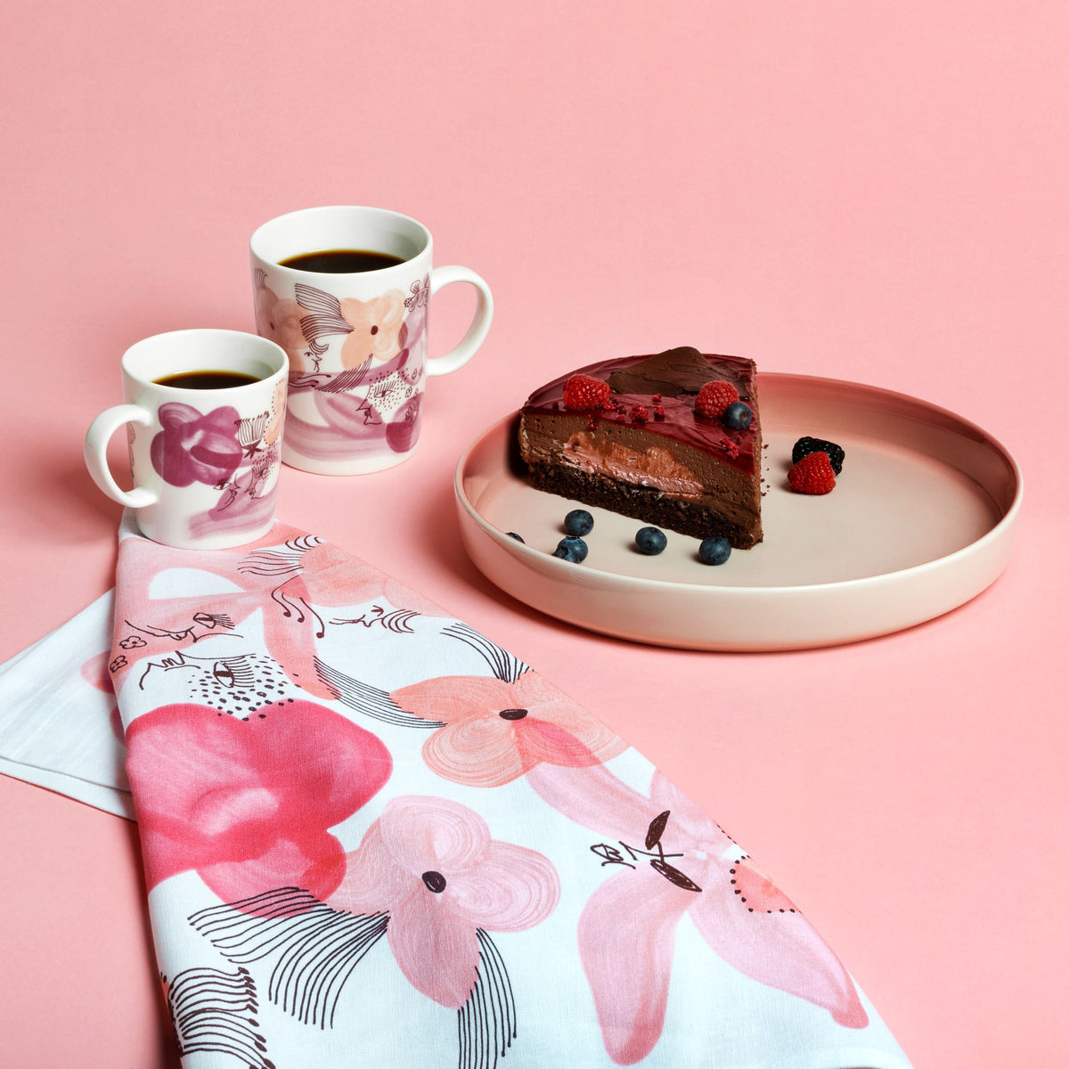 Kukkamaa teatowel 50x70cm Pink Ribbon