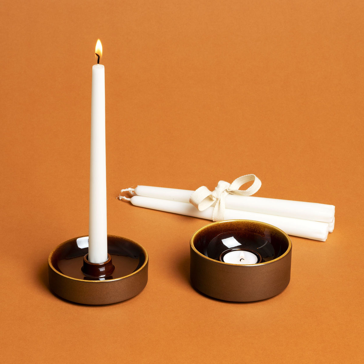 Kirnu candle holder 11x3,5cm brown - Kirnu candleholder 11x3,5cm brown