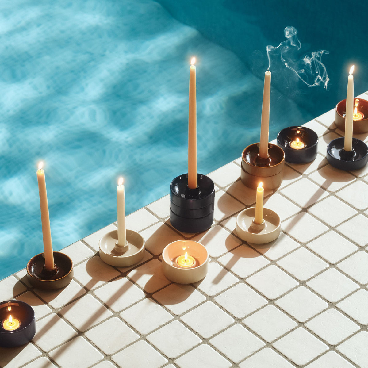 Kirnu candle lantern 11x5cm beige - Kirnu tealight candleholder 11x5cm beige