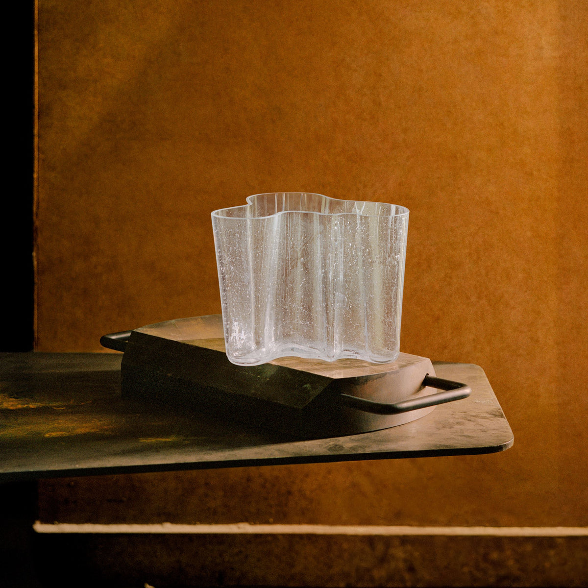 Aalto vase 160mm bubble glass clear