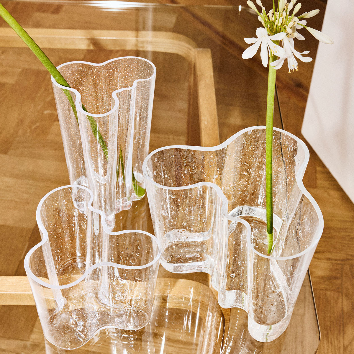 Aalto vase 160mm bubble glass clear