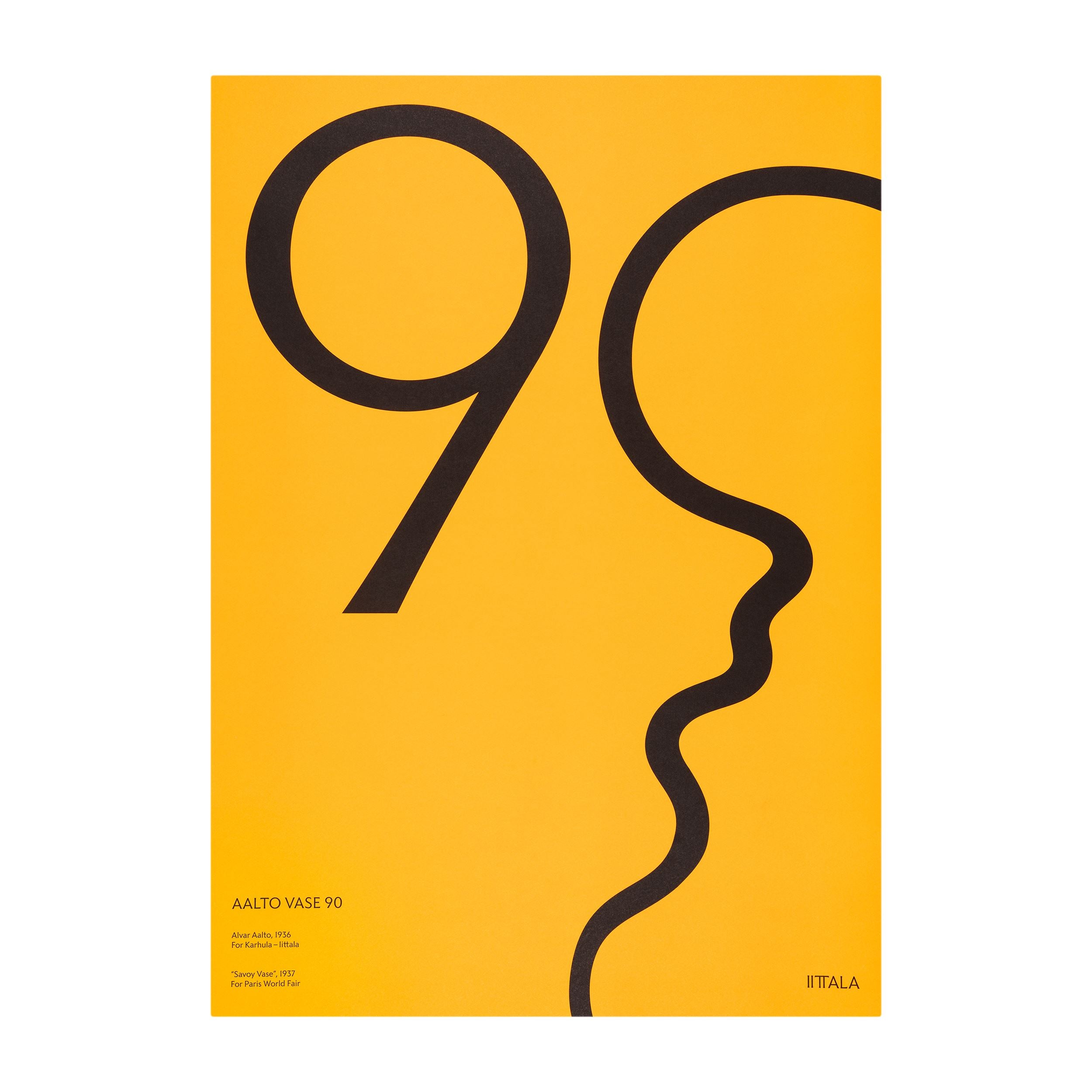 Aalto poster 50x70cm Aalto 90 yellow | Iittala