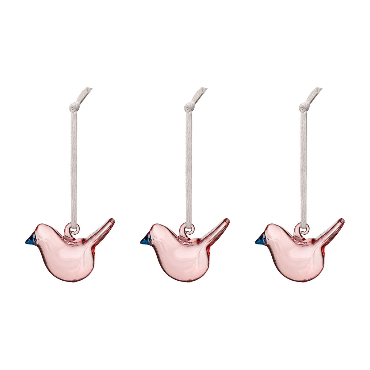 Iittala glazen minivogels roze set van 3 - Iittala mini glass birds rose 3pc