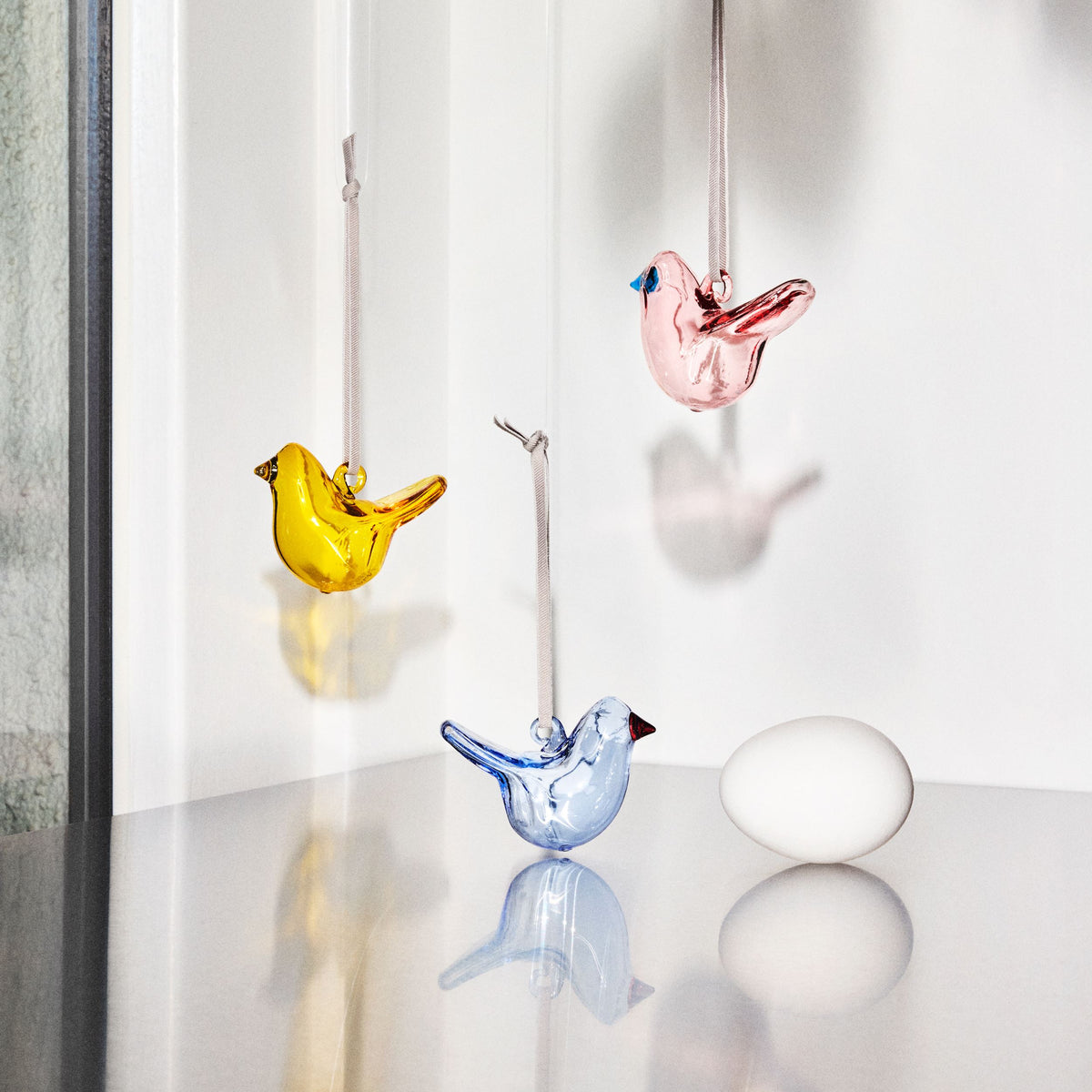 Iittala glazen minivogels roze set van 3 - Iittala mini glass birds rose 3pc