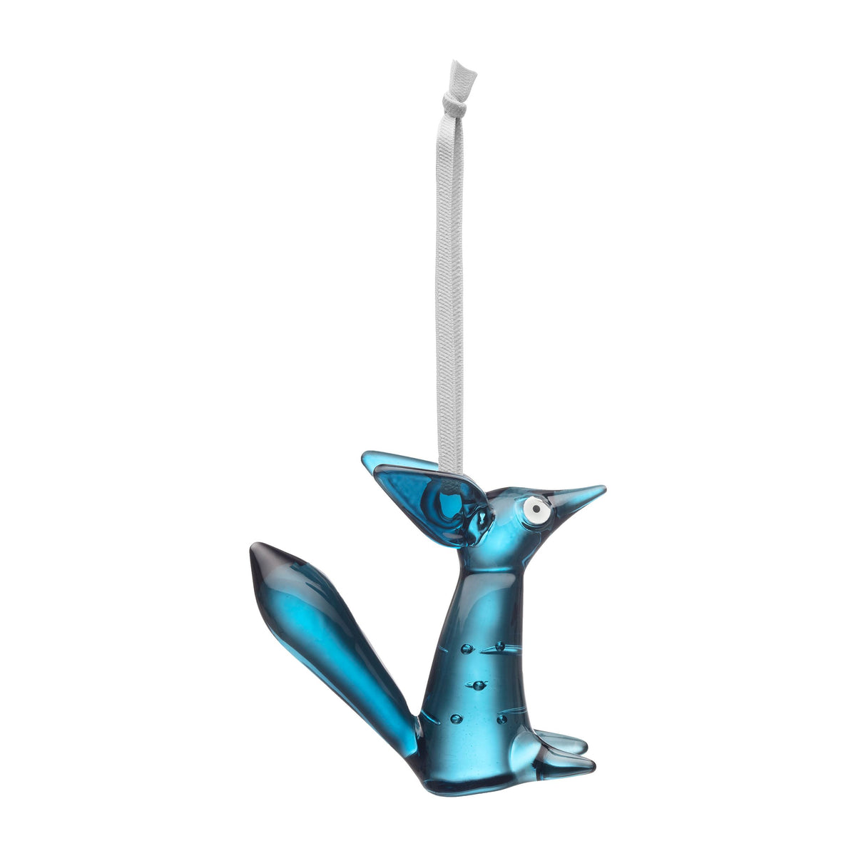 Vulpes ornament sitting 80mm steel blue