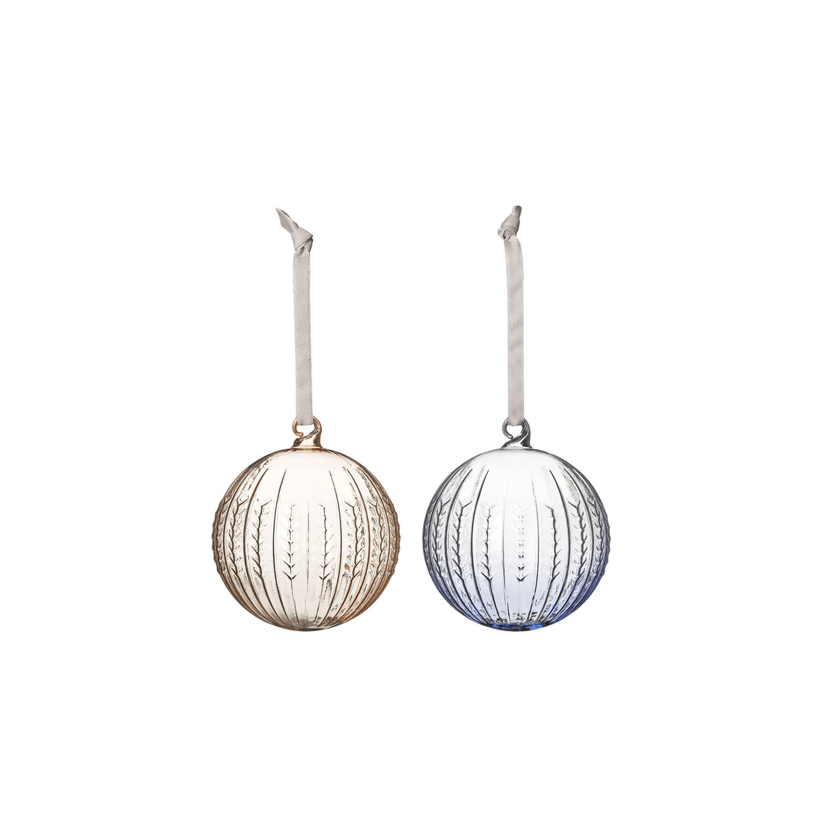 Swedish Grace glassbauble 8cm 2 set jubilee & blue - SWGR bauble 8cm jubilee & blue set 2pcs